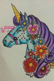 funny color unicorn tattoo manuscript picture