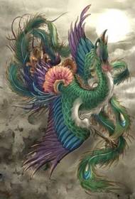 Kleur manuscriptfoto fan Phoenix tattoo