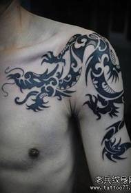 handsome totem shawl dragon tattoo pattern