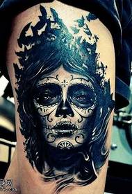 leg fashion froulike skull tattoo