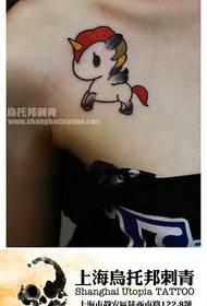 girls small and simple unicorn tattoo pattern on the chest 150087-girl's shoulder popular popular unicorn tattoo pattern