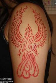 Phoenix totem cut meat tattoo pattern
