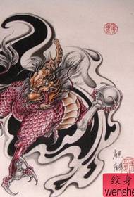 God beast tattoo pattern: color sacred animal unicorn tattoo pattern