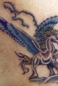 dreamy winged unicorn tattoo pattern