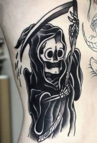 Sānu ribu izkaptis melns tetovējums