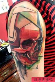 an abstract color tattoo on the big arm
