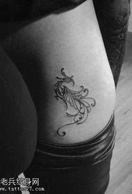 beautiful totem phoenix tattoo pattern at the waist