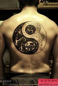 manlike rug vier gode Qinglong Xuanwu Suzaku wit tier tattoo-patroon