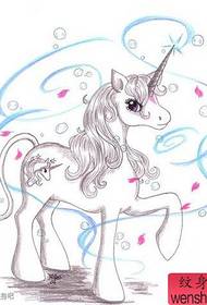 a cute and beautiful unicorn tattoo manuscript
