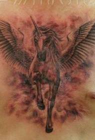 Patró de tatuatge Unicorn: un patró de tatuatge unicorn al pit