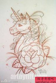un popular manuscris de tatuaj unicorn popular