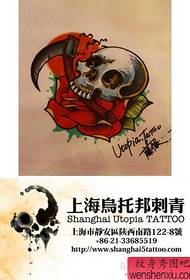 a small popular skull and rose tattoo manuscript