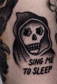 czarny wzór tatuażu śmierci i listu