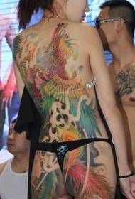 A beautiful full back phoenix tattoo pattern