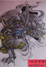 God beast tattoo: Lucky God beast tattoo pattern