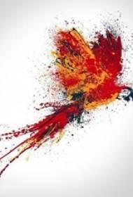 Malet akvarel skitse kreative dominerende vinger Phoenix tatoveringsmanuskript
