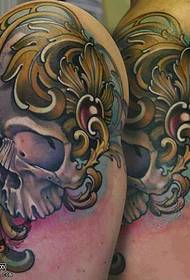 leg skull tattoo pattern