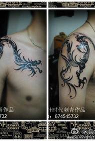 pojkar gillar super stilig totem sjal drake tatuering mönster
