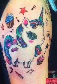 ແບບສາວໆ Wind Unicorn Tattoo Pattern
