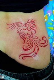waist red phoenix totem tattoo pattern