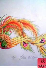 en färgglad Phoenix djur tatuering mönster