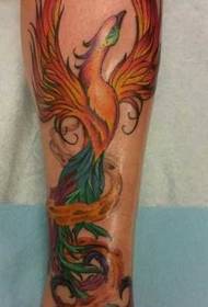 phoenix tatovering på benet