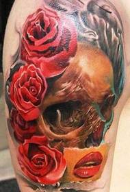 arm skull beauty flower tattoo Pattern