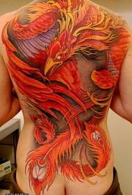 Full Back Phoenix Model Tattoo