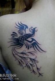 Natrag uzorak tetovaže Phoenix Totem