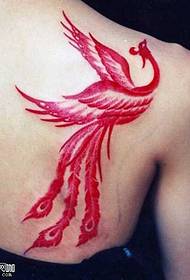 shoulder red phoenix tattoo pattern