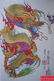 ngjyra e bukur dhe dominuese Shawl dorëshkrim tatuazh dragua