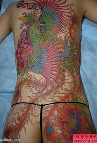 boys back popular classic full-back color phoenix tattoo pattern