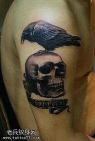 arm crow tattoo pattern