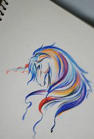 rainbow unicorn tatouage manuscript picture