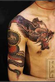 Lāʻau pua shawl dragon: shawl dragon tattoo pattern