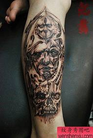 legged classic European and American skull 鬼 鬼 tattoo