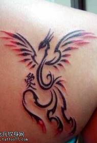 Back personality phoenix totem tattoo pattern