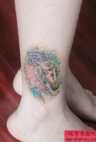 mergaičių kojos klasikinis gražus vienaragio tatuiruotės modelis