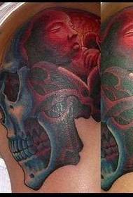brazo patrón de tatuaxe de cráneo de personalidade