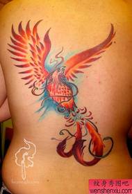 zadní phoenix tetování vzor obrázek