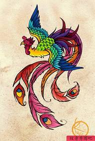 लोकप्रिय सुन्दर रंग फिनिक्स टैटू पाण्डुलिपि