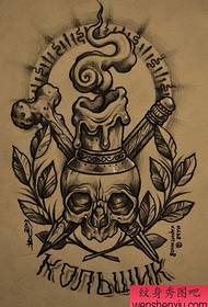 exquisite skull candle tattoo picture appreciation