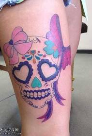 Leg skull tattoo pattern