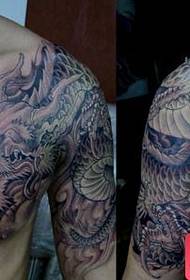 dominující v pohodě šál draka tetování vzor