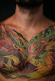 a group of super beautiful colorful phoenix tattoo patterns