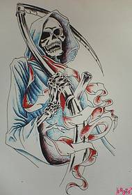 Teroro mirties spalvos tatuiruotės rankraštinis paveikslėlis