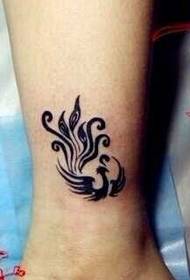 leg fresh and simple phoenix tattoo pattern