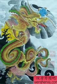 szuper jóképű színes félhosszú sál sárkány tetoválás mintája