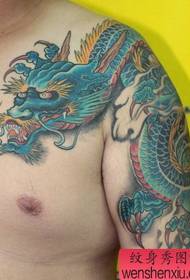 sjal dragon tatoveringsmønster: klassisk smuk farve sjal dragon tatoveringsmønster