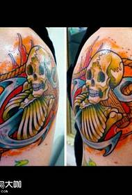 arm anchor skull tattoo pattern